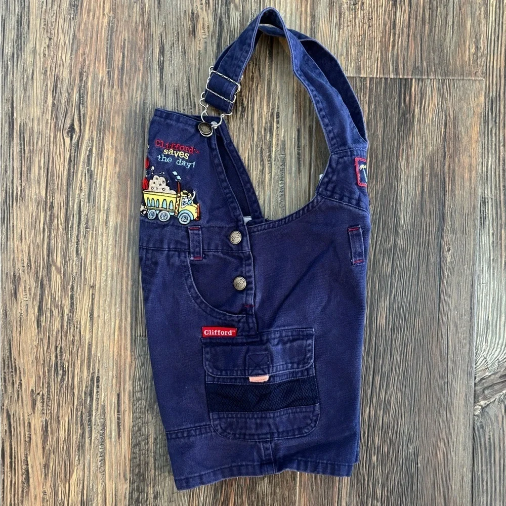 Vtg Clifford the Big Red Dog Saves the Day Shortalls Overalls 3T Blue Dump Truck